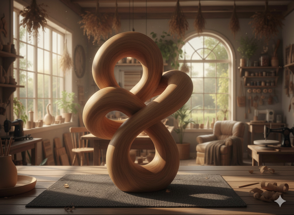 Abstract wooden sculpture